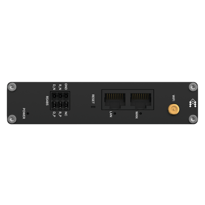 Teltonika RUT145 back view with LAN WAN RS485 ports WiFi antenna