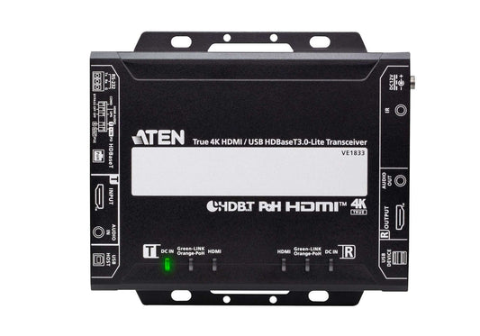 ATEN VE1833-AT-U | True 4K HDMI/USB 2.0 HDBaseT 3.0-Lite Transceiver with PoH, 4K@40m