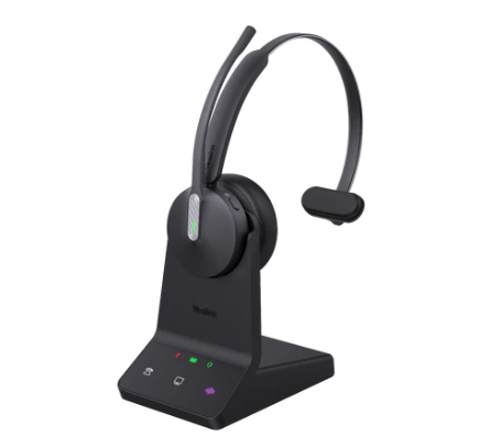 Yealink WH64-M-UC | DECT Wireless Headset with 3-Mic Noise Cancellation, Busylight