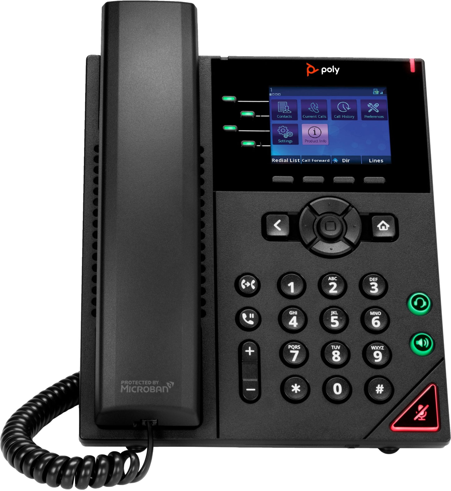 Poly 89B58AA | VVX 250 4-Line IP Phone, PoE-Enabled for Business Use