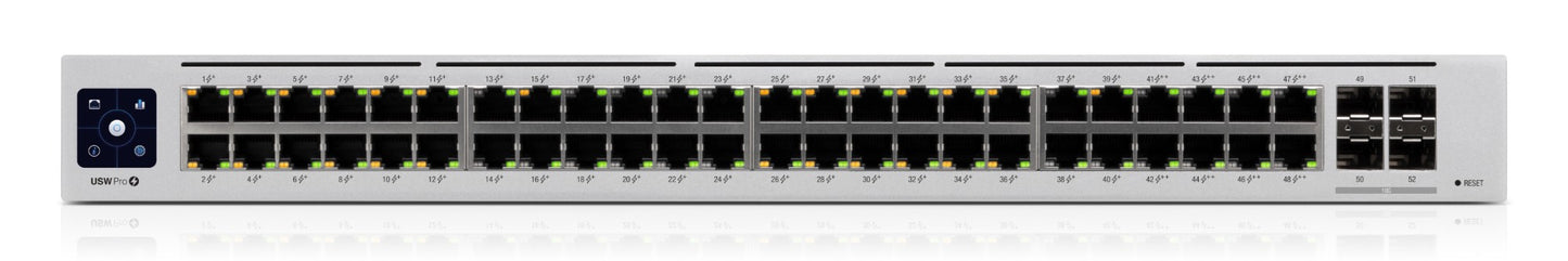 Ubiquiti USW-PRO-48-POE | UniFi Pro 48-Port PoE Managed Switch, 48 x 1GbE PoE+ Ports, 4 x 10G SFP+ Uplinks, 1U, 240V