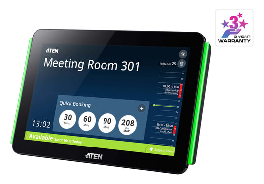 ATEN VK430-AT | VK430 Room Booking Panel, 10.1" Touch, PoE, Dual LED Status Bars