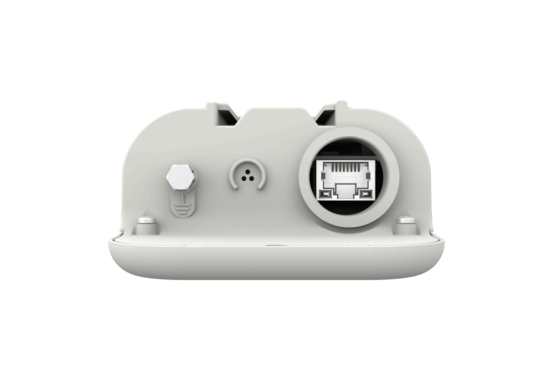 Cambium cnWave V1000 60GHz client node back view with ethernet port
