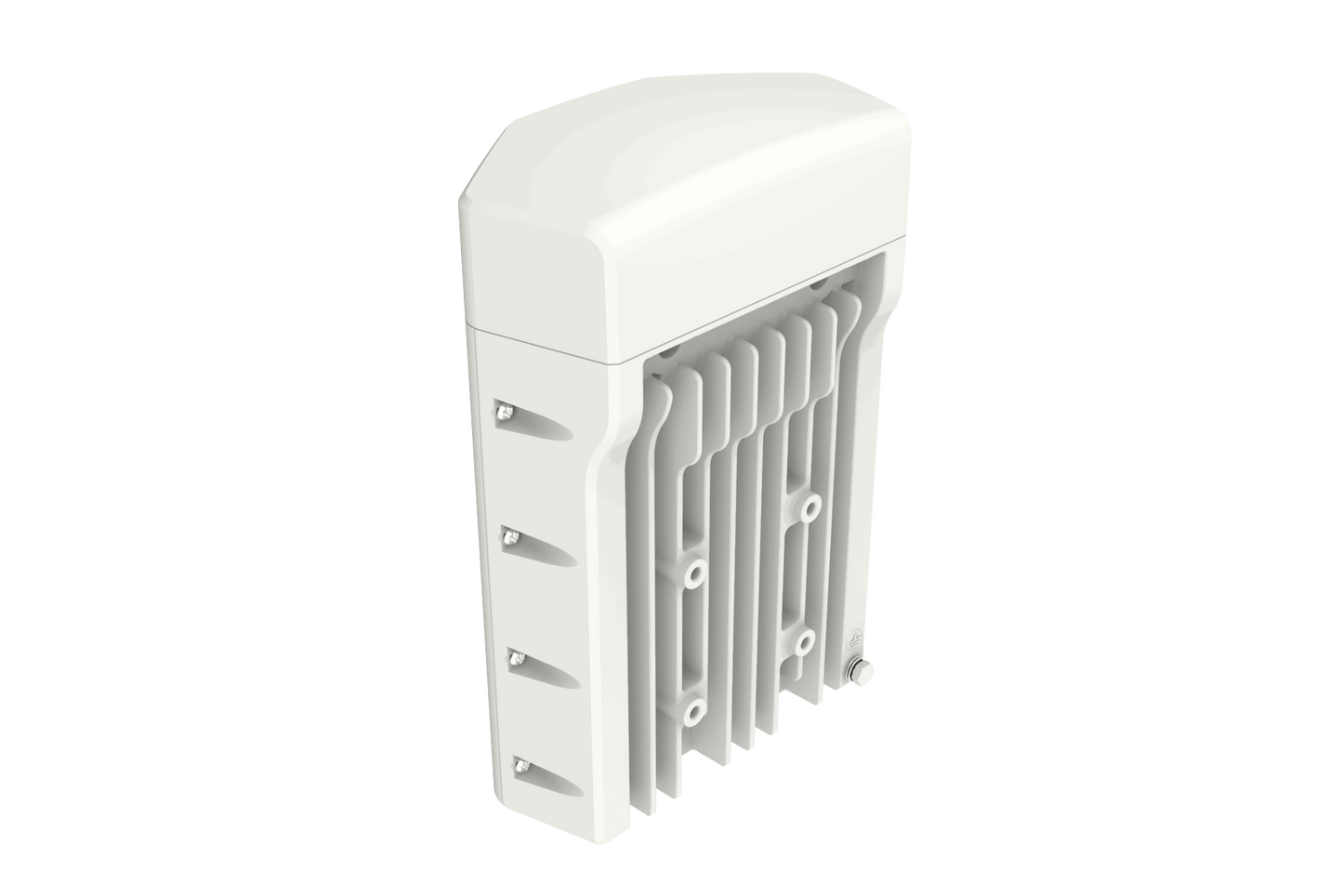 Cambium Networks cnWave V5000 back view white plastic wall mount LED fixture