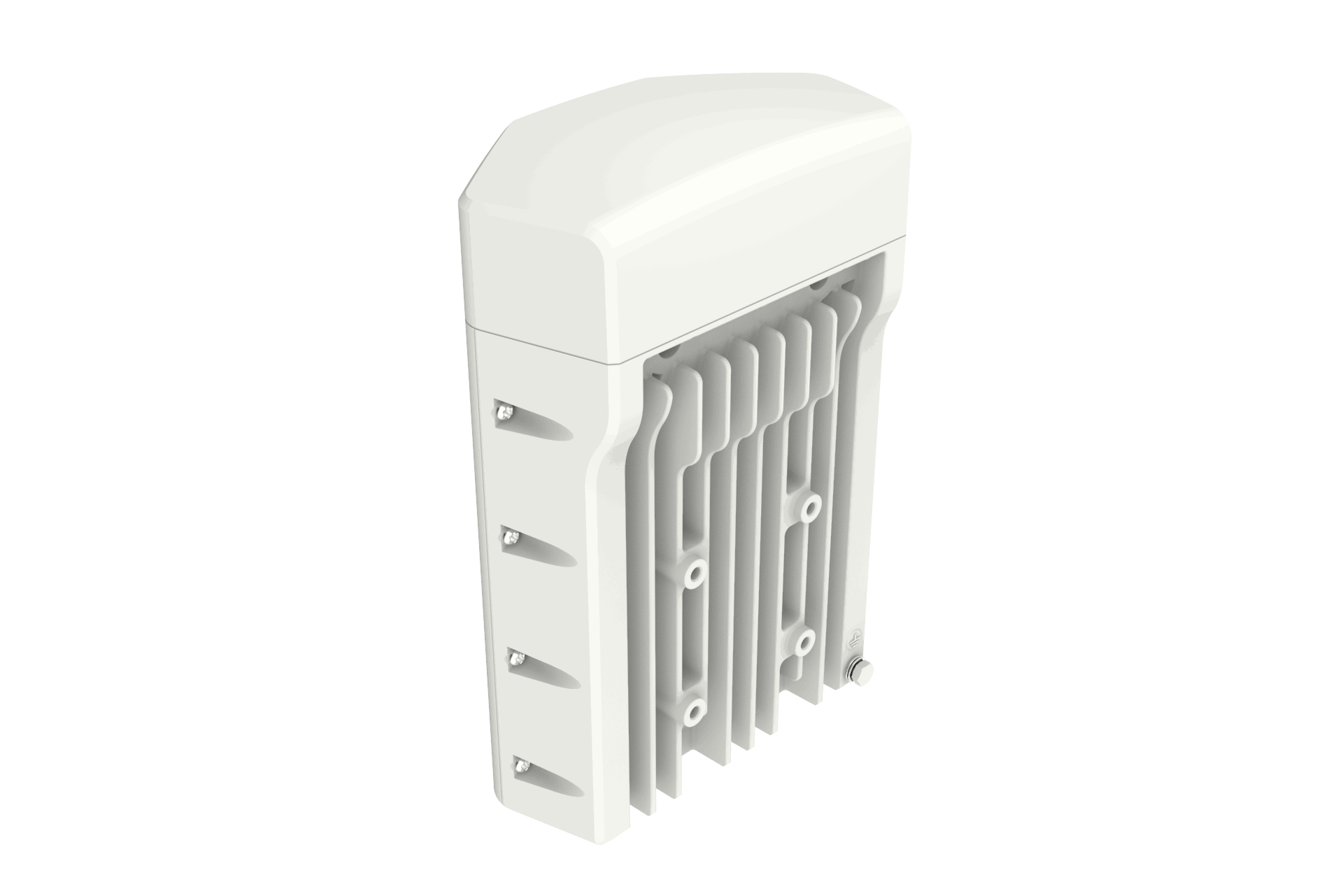 Cambium Networks cnWave V5000 back view white plastic wall mount LED fixture