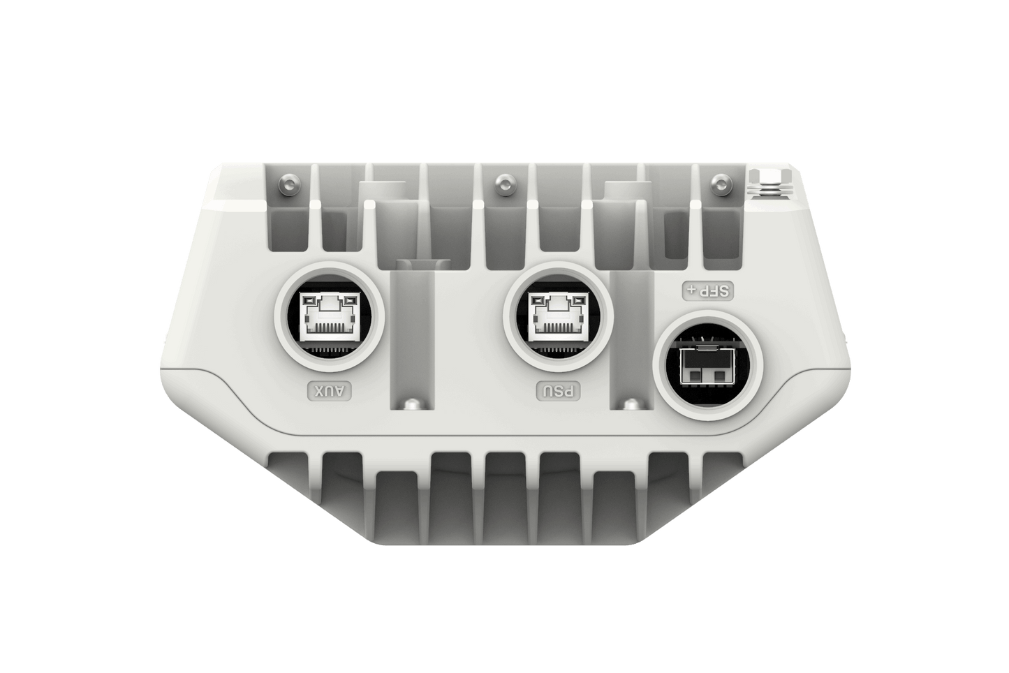 Back of Cambium Networks cnWave V5000 Distribution Node with labeled ethernet ports