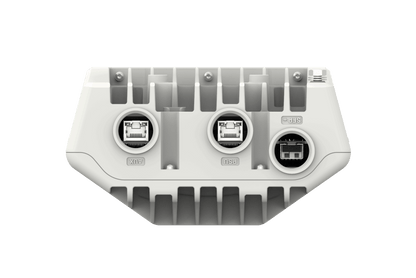 Back of Cambium Networks cnWave V5000 Distribution Node with labeled ethernet ports