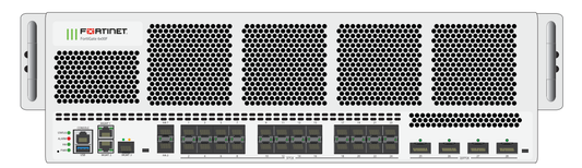 White Fortinet FortiGate 60DP with perforated front panel and Ethernet ports