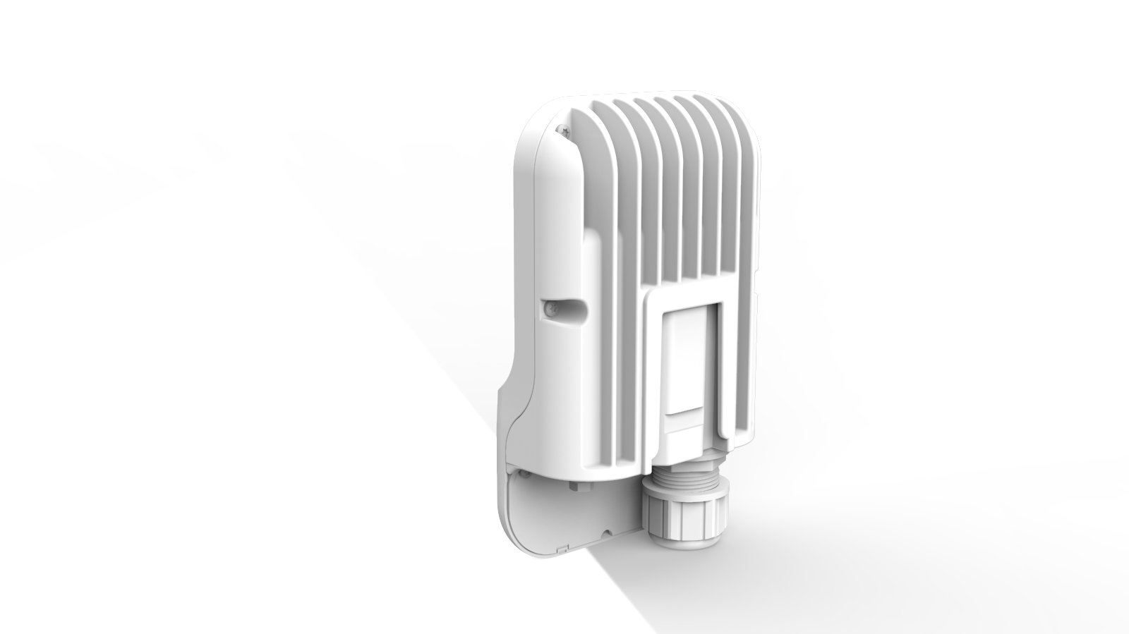 Cambium cnWave 60GHz V1000 white plastic wall-mount antenna with ridges