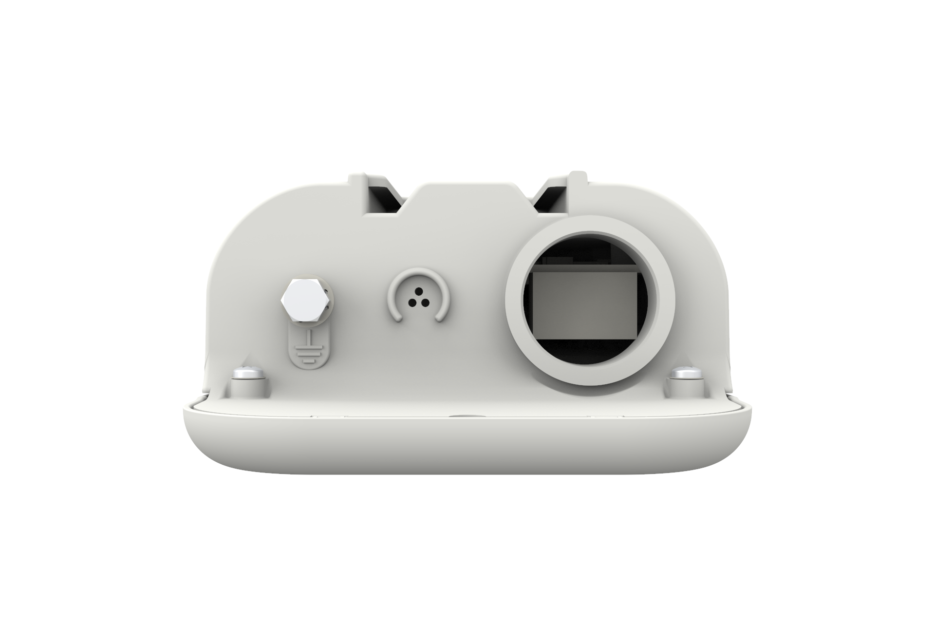 Cambium cnWave 60GHz V1000 Client Node white plastic housing with lens and button