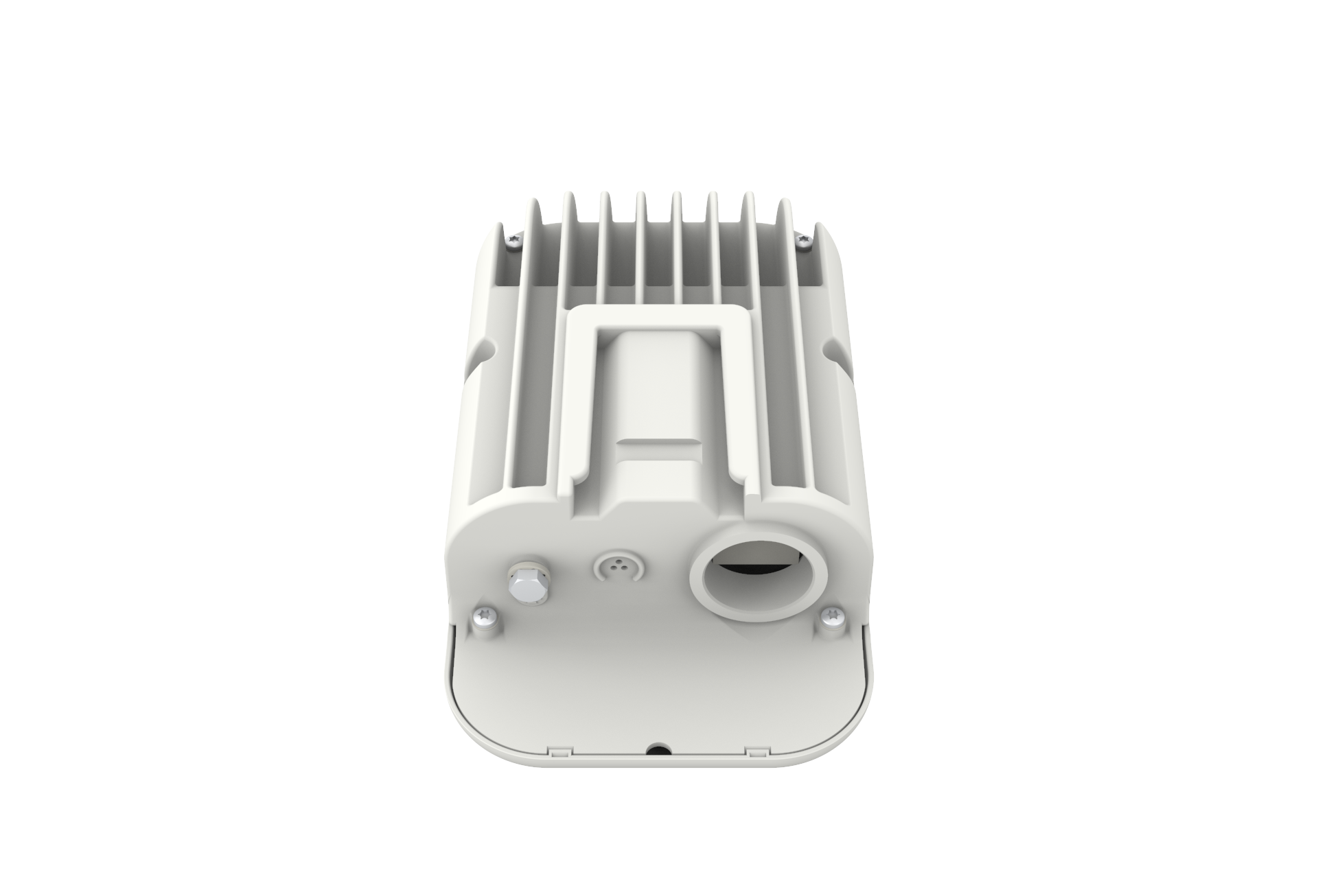Cambium cnWave 60GHz V1000 white plastic client node with cooling fins