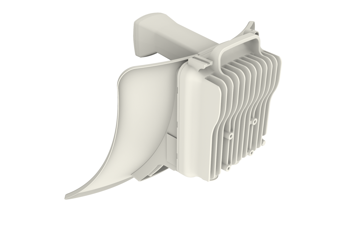 Cambium Networks cnWave V3000 off-white plastic engine cover with ribbed panel