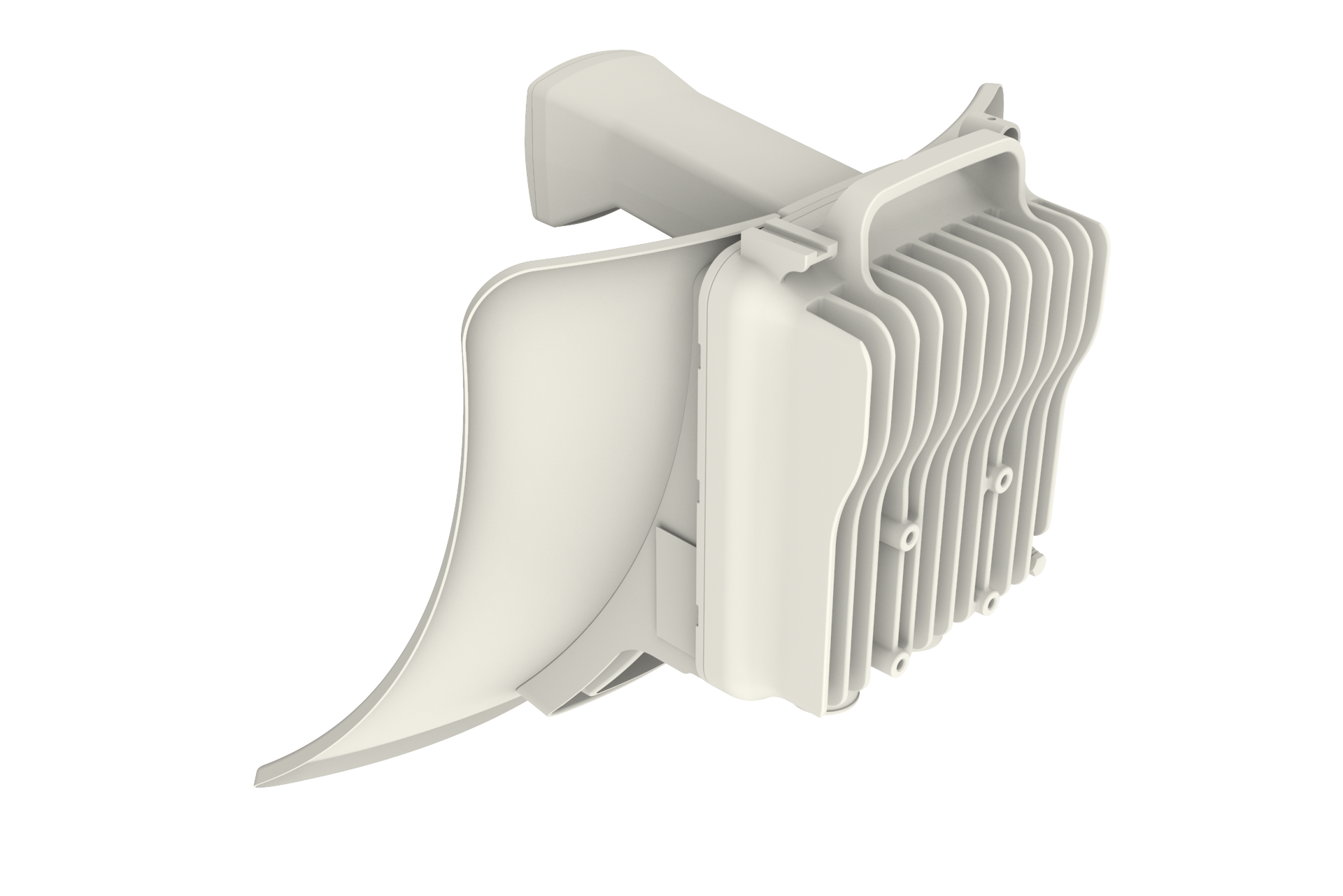 Cambium Networks cnWave V3000 off-white plastic engine cover with ribbed panel