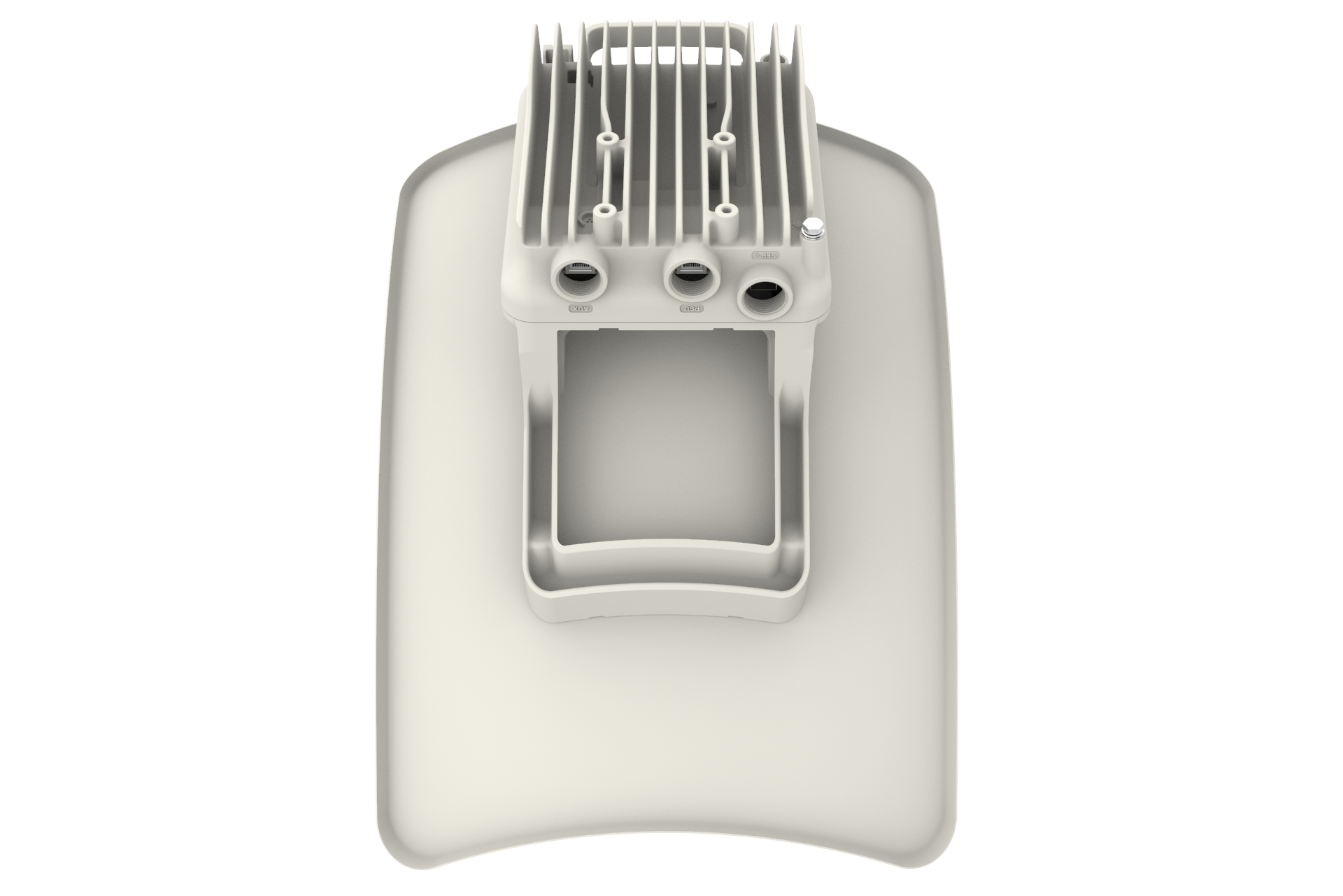 Cambium Networks cnWave V3000 60GHz mmWave client node, off-white plastic outdoor access point