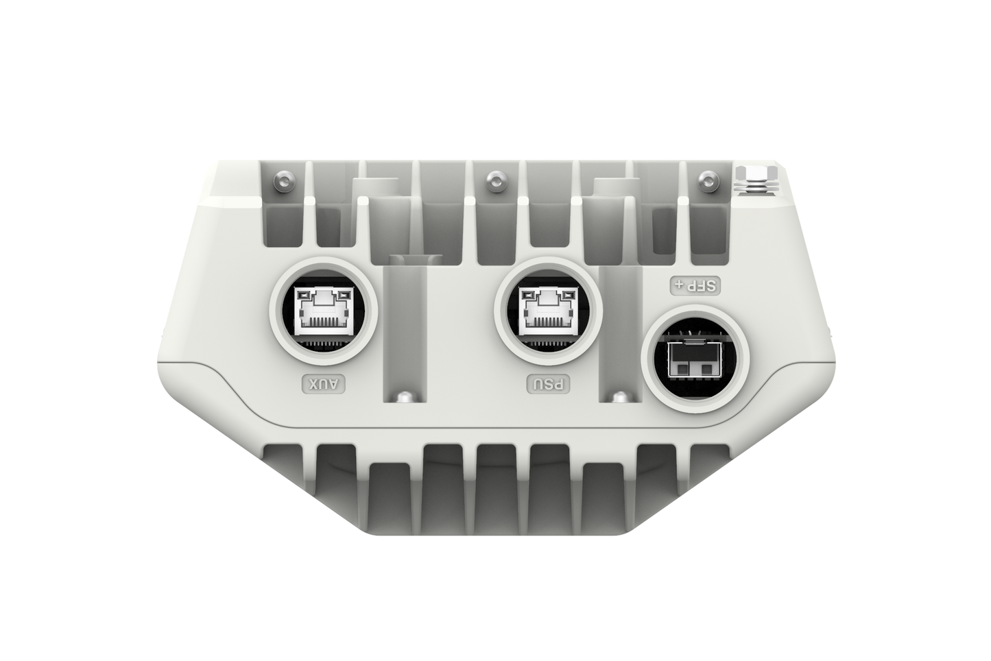 Back of Cambium Networks cnWave V5000 Distribution Node with labeled ethernet ports