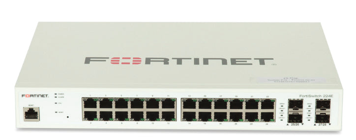 Fortinet FS-224E | 24 GE RJ45, 4 GE SFP, Layer 2/3 FortiSwitch Controller Compatible