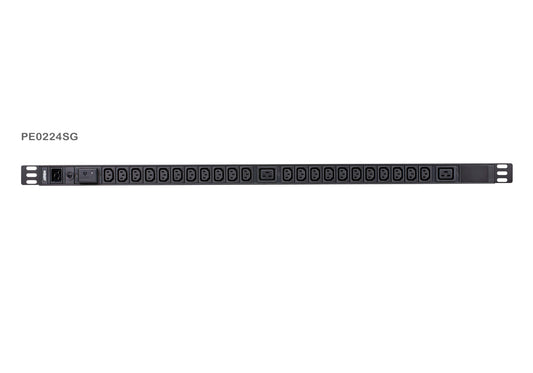 ATEN PE0224SG-AT-G | PE02 Series Basic PDU, 0U Vertical, 24 x Outlets, Surge Protection