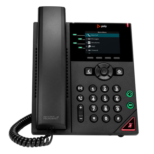 Poly 89B62AA | VVX 250 Desktop Phone, 4-Line, PoE-Enabled