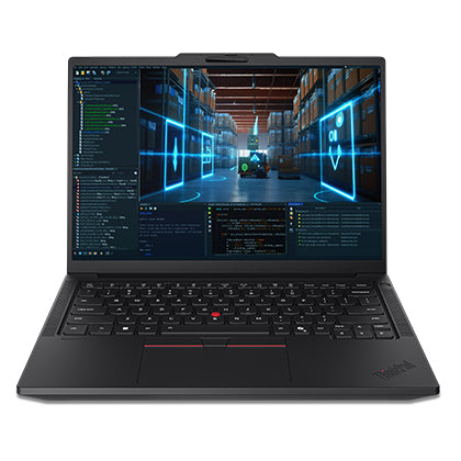 Black lenovo thinkpad p14s gen 7 amd mobile workstation laptop with 14in touch display and red trackpoint nub