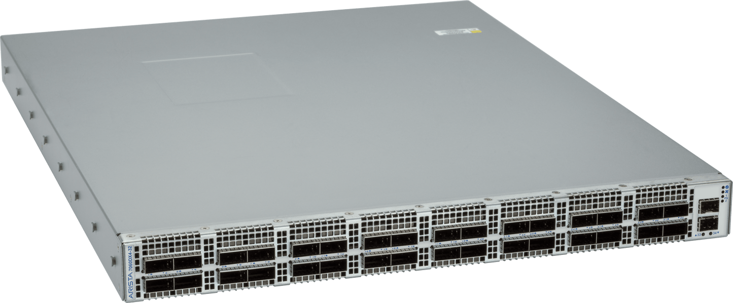 Arista DCS-7060DX4-32C-RV3-1F | 7060X4 32-Port 100G Switch, Front-to-Rear Airflow, 1xDC