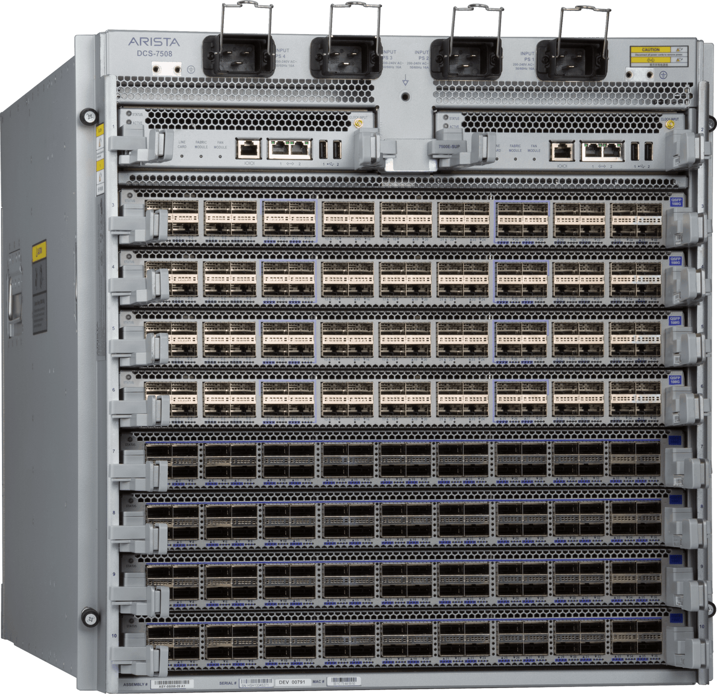 Arista DCS-7508R3-BND-DC-FLX | 7508N Chassis Bundle, 6 FM-R3 Modules, Sup2, FLX License