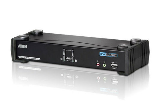 ATEN CS1782A-AT-U | CS1782A Dual-Link DVI USB KVM, 2 x Computers, 7.1 Audio