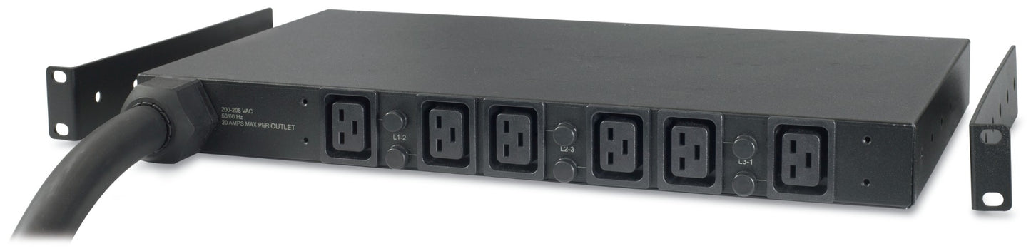 APC AP7526 | 22kW 400V 1U Rack PDU with (6) C19 Outlets, NetShelter Basic Power Distribution