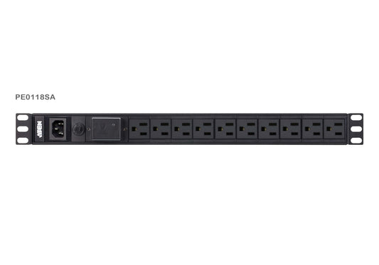 ATEN PE0118SG-AT-G | PE0118SG Basic 1U PDU, 18 x IEC C13, 10A, Surge Protected, 100-240VAC