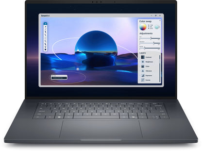 Dell Pro Max 16 MA16250 dark gray laptop with graphic editing software display