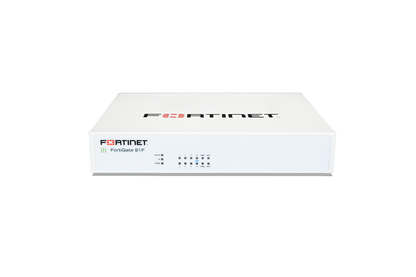White Fortinet FortiGate 81F with 8 GE RJ45 ports and sleek design