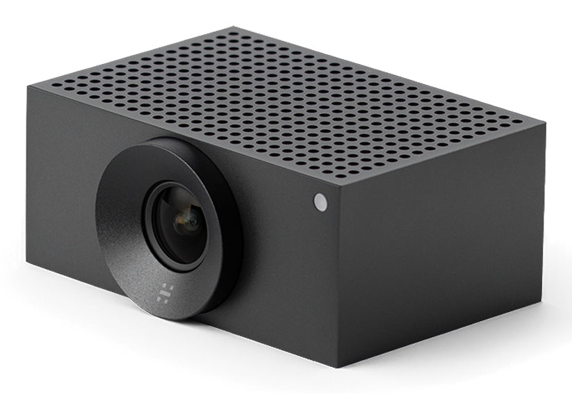 Black rectangular Jabra 9000-104 Cam Crew AI Add-On 6K camera with perforated top and circular front lens