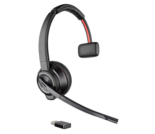 Poly 8D3J8AA | Savi W8210 DECT Headset, USB-A, Mono, Noise-Canceling Mic