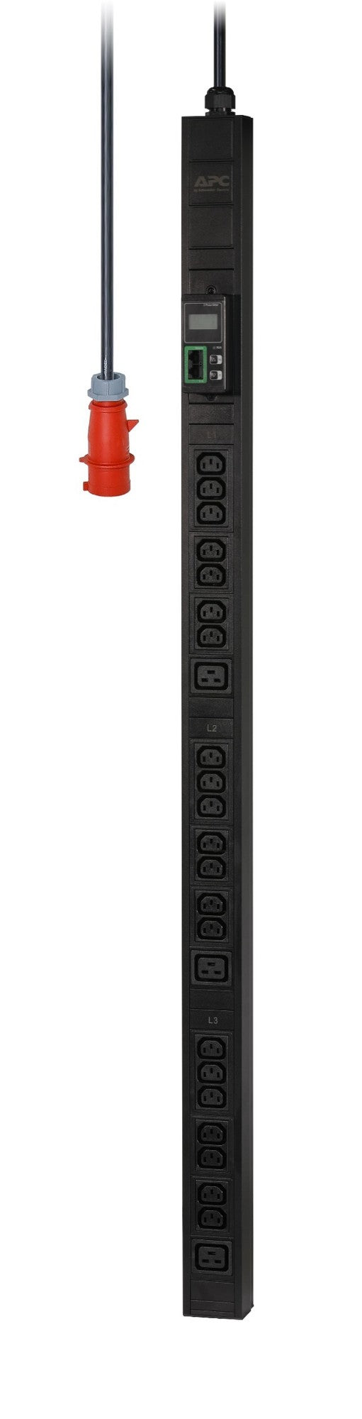 APC EPDU1216M | 11kW 3 Phase 230V Easy Metered Rack PDU, 0U, 16A, 21 C13 & 3 C19 Outlets, IEC60309 3P+N+PE Inlet
