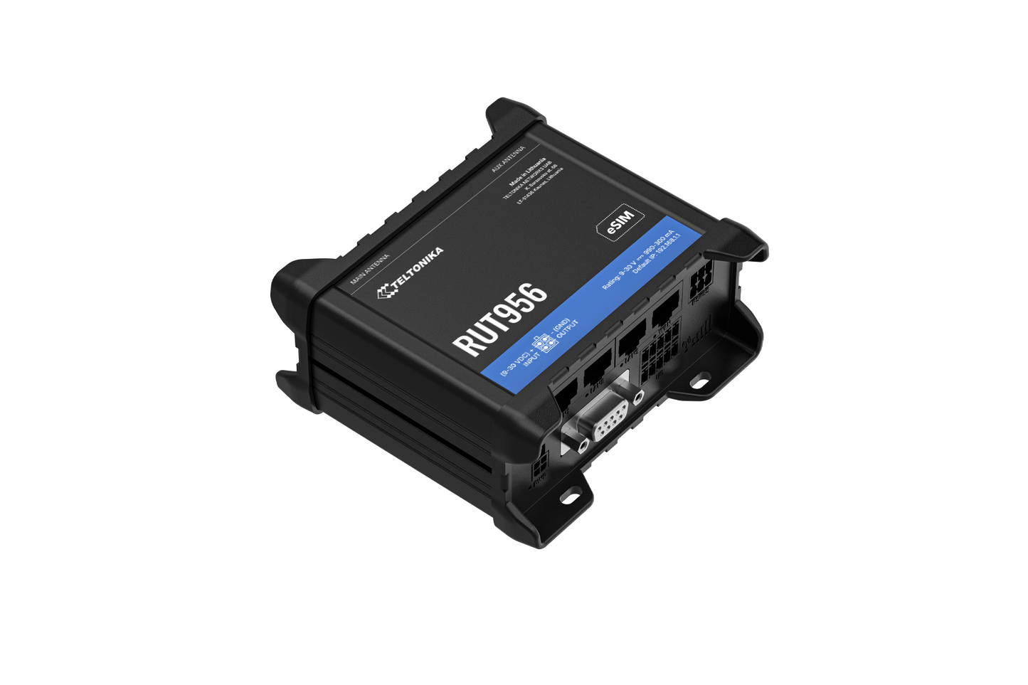 Teltonika RUT956730700 | RUT956 Industrial 4G LTE Router, Dual-SIM, eSIM, GPS, 4x Ethernet