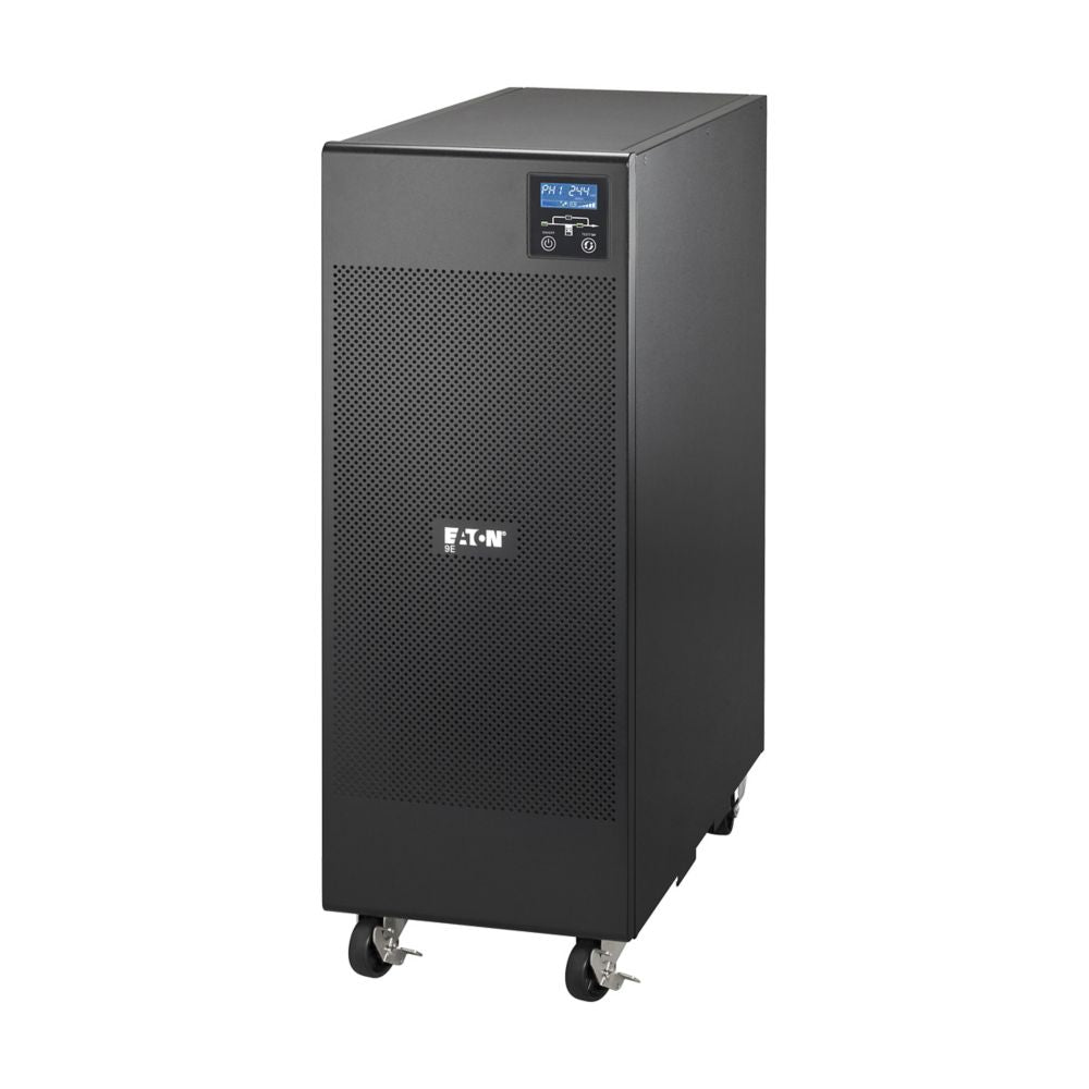 Black eaton 9e10kixl ups tower with perforated front panel and digital display for 10kva online power protection