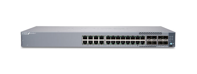 Juniper EX4100-F-24T | EX4100 Series 24 x 1GbE PoE+ Ports, 4x10G SFP+ Uplinks, 1U Switch