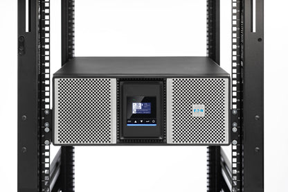 Eaton 9PX11KIRTG2 11kVA UPS front view black silver perforated panels display