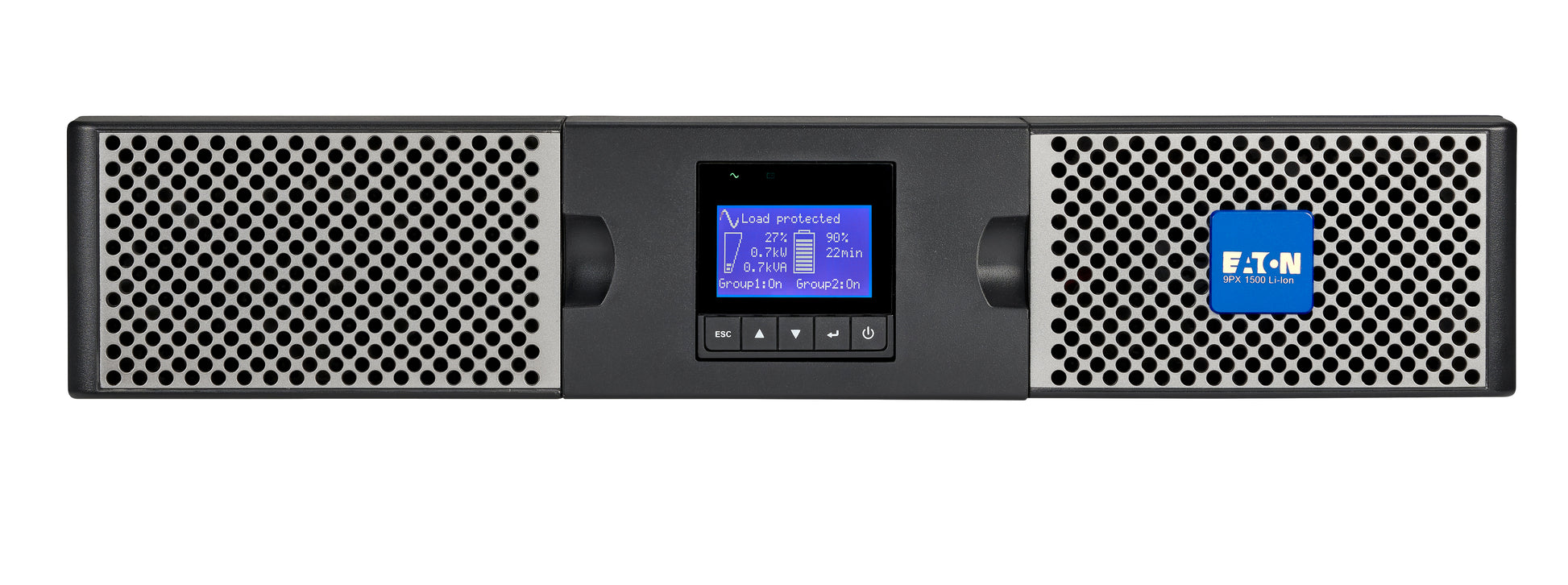 Eaton 9PX3000IRTAU-L Lithium-Ion UPS with perforated front and status display