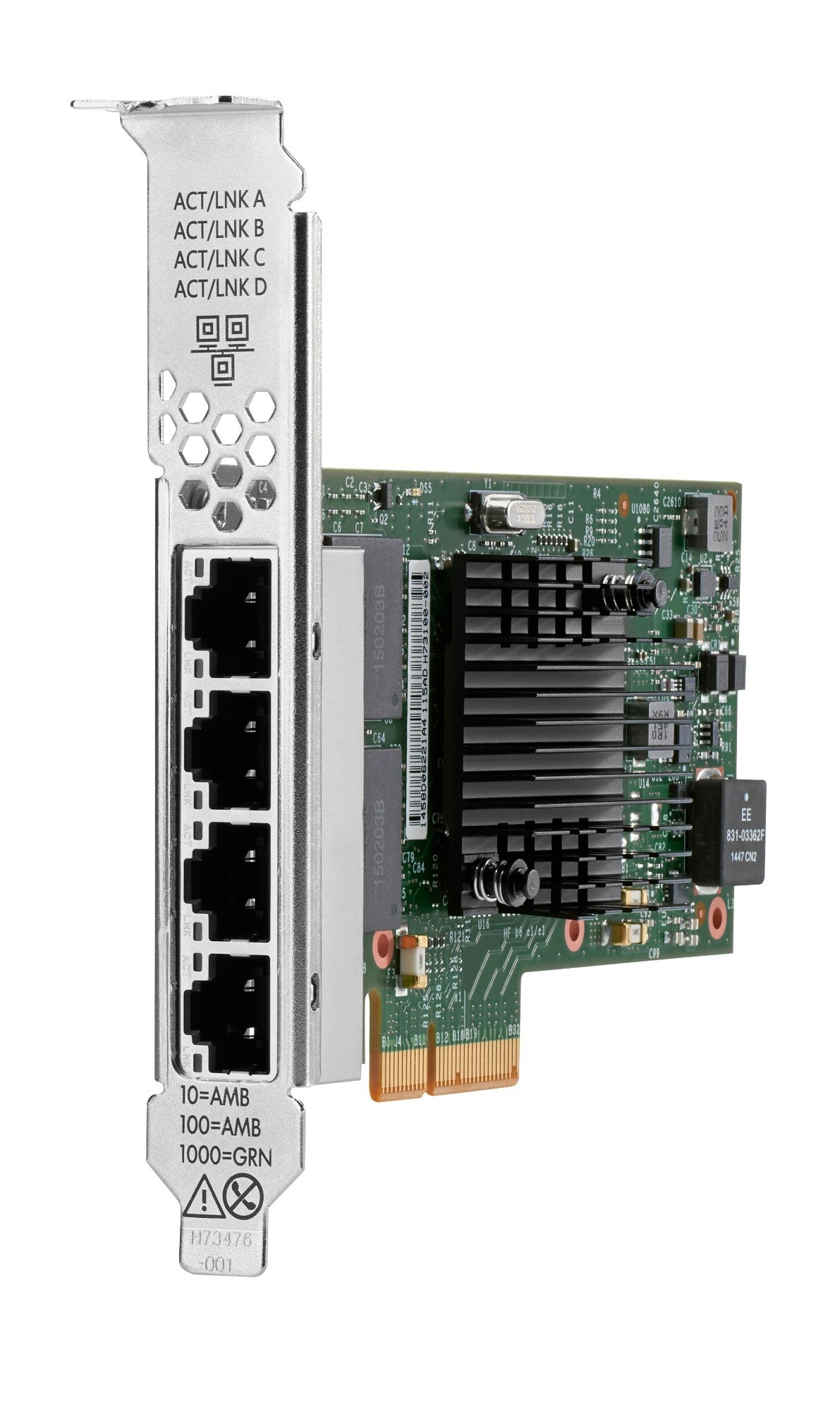 HPE P51178-B21 BCM5719 1Gb 4-port Ethernet adapter with silver faceplate