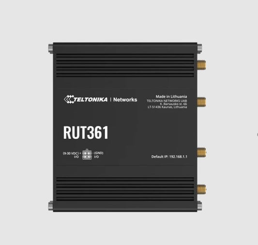 Teltonika RUT361100300 | RUT361 Industrial Cellular Router, 4G LTE Cat 6, Rugged Aluminium Housing