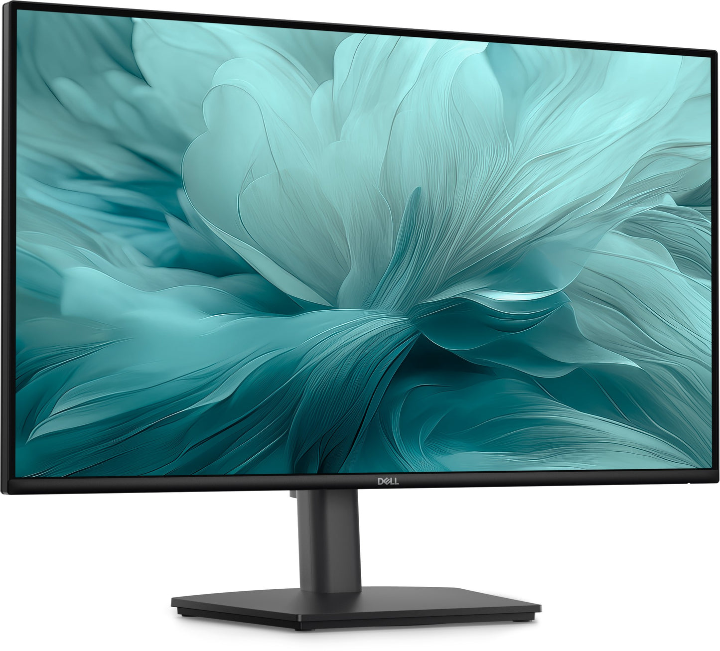 Black dell e2726hs pro 27 inch full hd ips monitor with height-adjustable stand and teal floral display