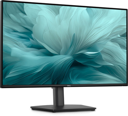 Black dell e2726hs pro 27 inch full hd ips monitor with height-adjustable stand and teal floral display