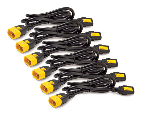 APC AP8706S-WW | NetShelter Power Cord Kit 6-Pack, Locking C13 to C14, 1.8m Length, Rack Power Distribution