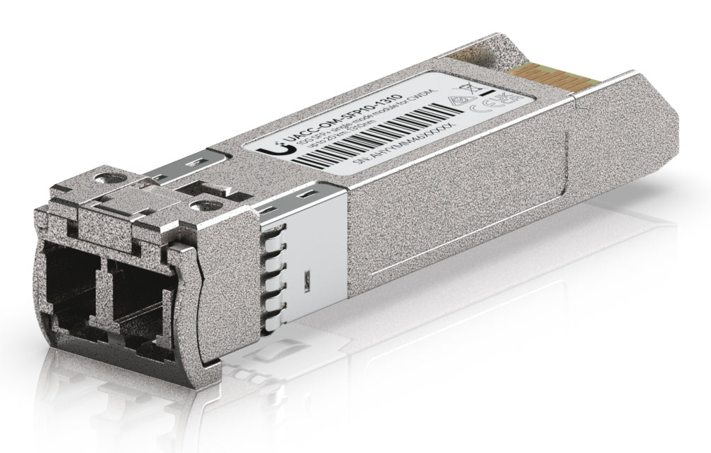 Ubiquiti UACC-OM-SFP10-1310 silver SFP+ transceiver module, ucc.com-sfpc-130 label