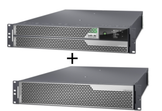 APC SRTL5KRM2UI-EBM 5000VA UPS rack with perforated panel and green lights