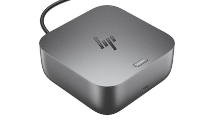 HP 9X472UT Thunderbolt 4 100W G6 Dock in sleek matte gray minimalist design