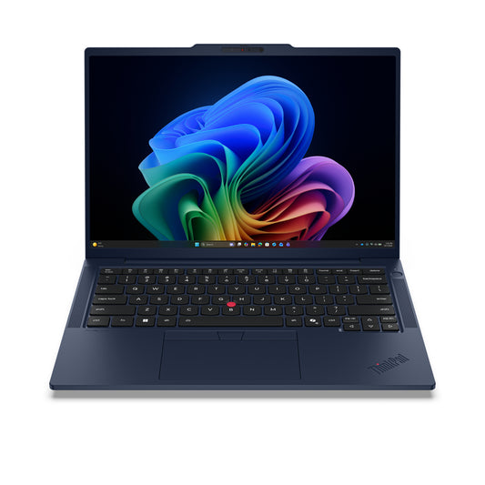Dark blue lenovo thinkpad t14s gen 7 amd copilot 14in touch laptop with sleek design and red trackpoint nub