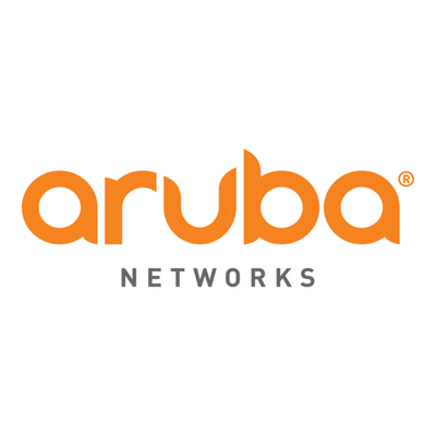 Orange ’aruba networks’ logo with the word ’networks’ in gray text beneath it.