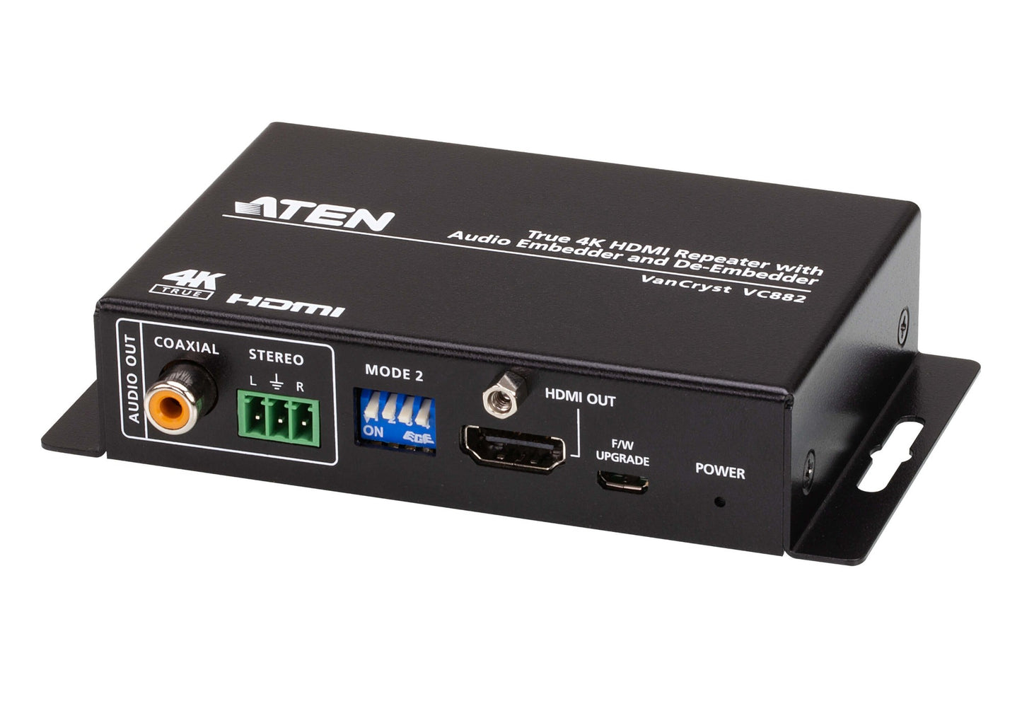 ATEN VC882-AT-U | VC882 True 4K60 4:4:4 HDMI Repeater with Audio Embed/De-embed, 1 x In/1 x Out, HDCP 2.2