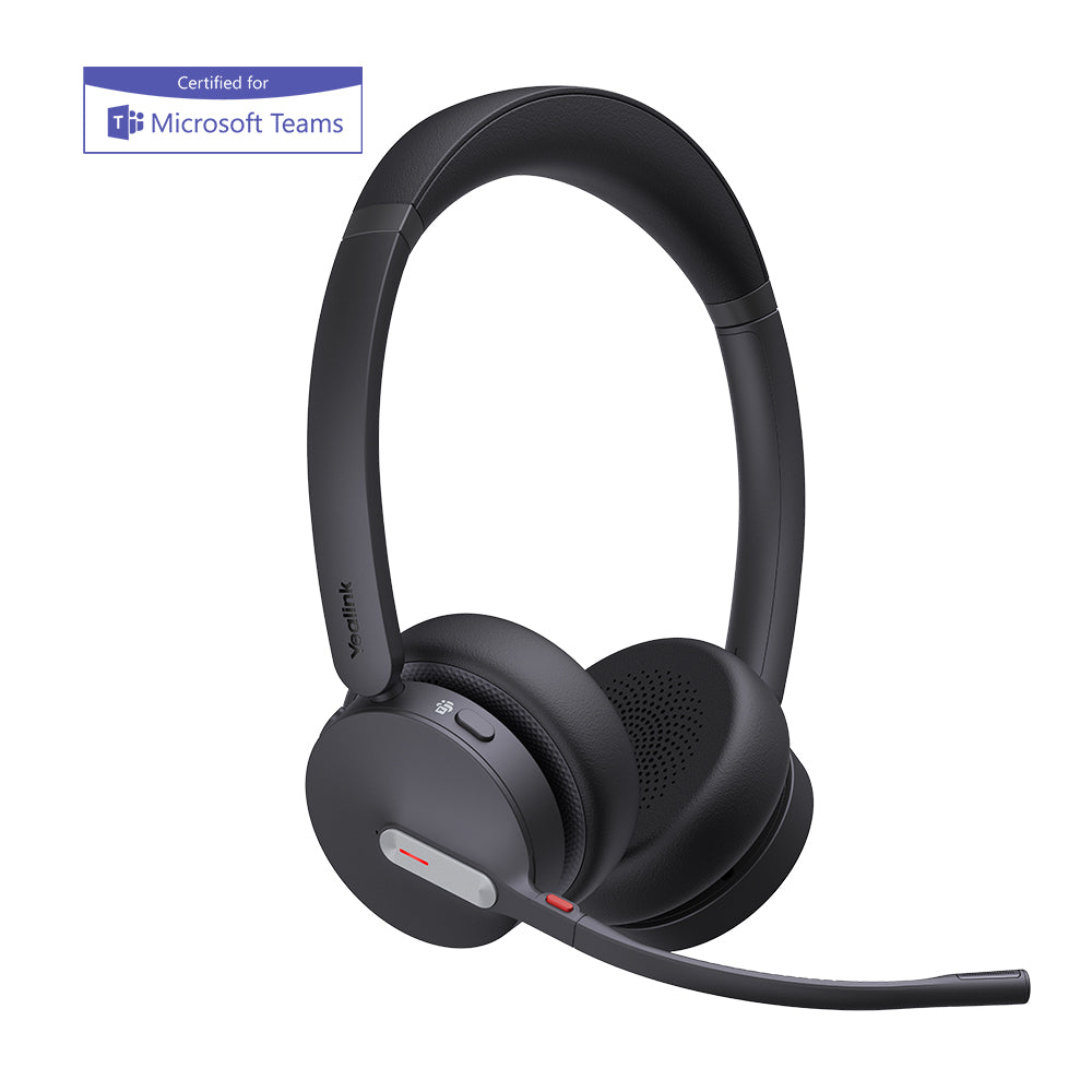 Yealink BH70-D-UC-C black over-ear Bluetooth headset with mic arm